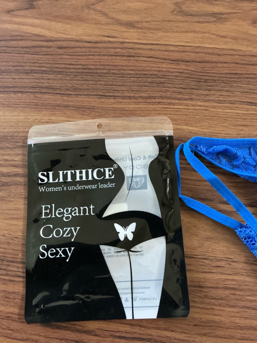 Women's Elegant Cozy Sexy Blue Lace Thong